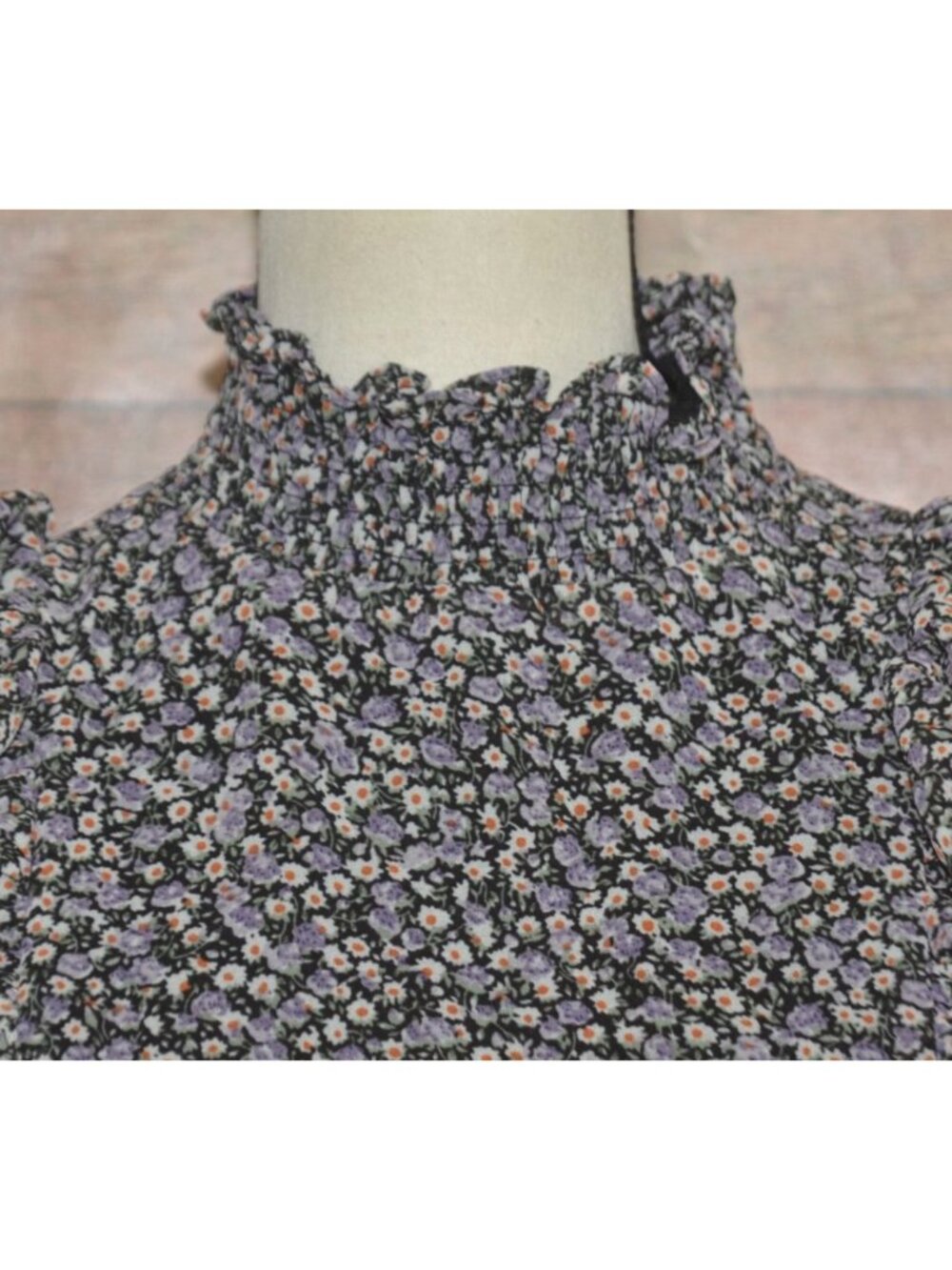 NWT Lulus Size M Evalina Black Micro Dark Floral Mock Neck Midi Dress - Picture 4 of 16